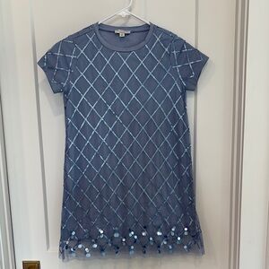 Crewcuts Blue Sequin Embellished Sheath Dress